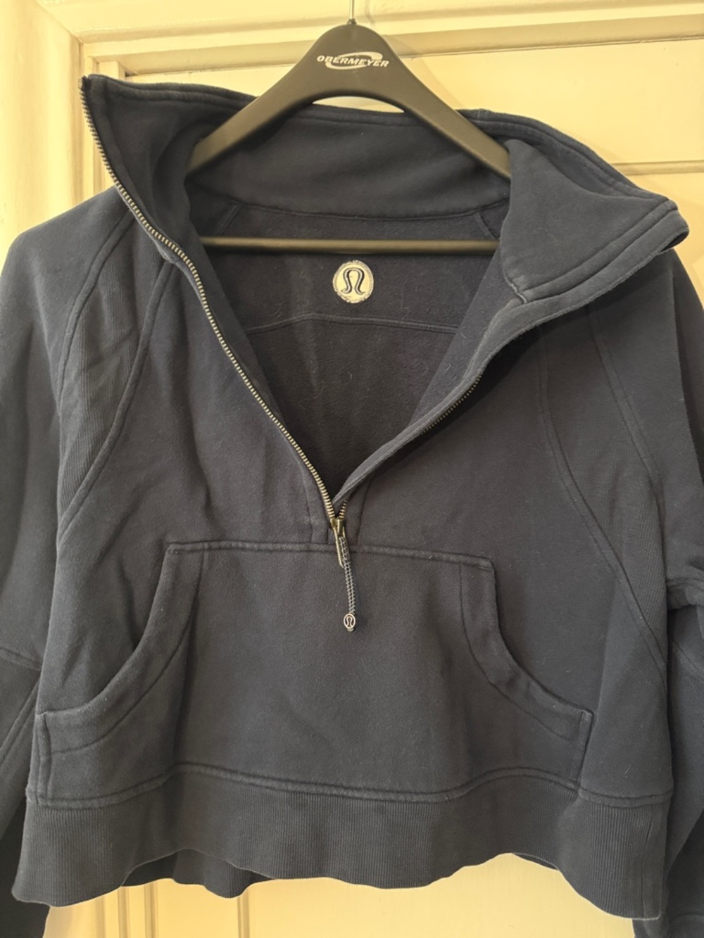 lululemon Navy Half-Zip Cropped Sweater - Women's Large